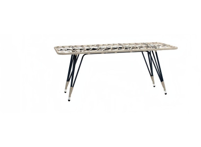 Couchtisch Beige Luxus Hochwertig Rattan Moderner Design stilvoll Kaffeetisch