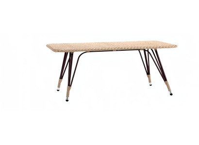 Couchtisch Rattan Moderner Beige Luxus Hochwertig  Design stilvoll Kaffeetisch