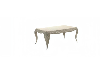 Couchtisch Terrasse Rechteckig Luxus Moderner Grau Rattan Design Kaffeetisch