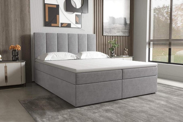 Bett Boxspring Braun Design Bett XXL Big Polster Hotel Modern Luxus Doppel Bett