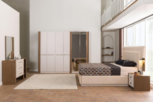 Schlafzimmer Set Garnitur Komplette Schrank Bett Nachttisch Kommode 5tlg