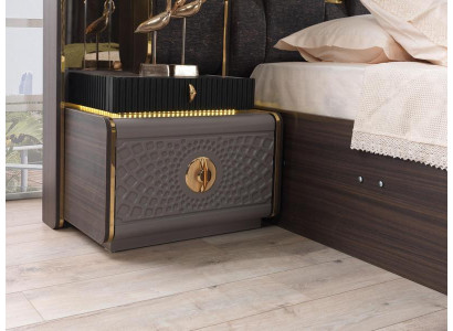 Bett Nachttisch Braun im Schlafzimmer moderne Möbel stilvoller Möbel Luxus