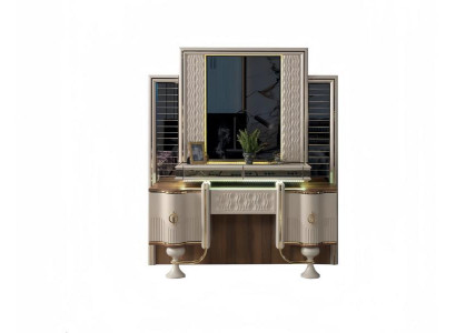 Schminktisch Beige Holzmöbel Design Moderne Schlafzimmer Einrichtung Hochwertig