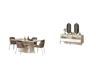 Esszimmer Set Essgruppe Komplettgarnitur Essgarnitur Konsole Spiegel 8tlg.
