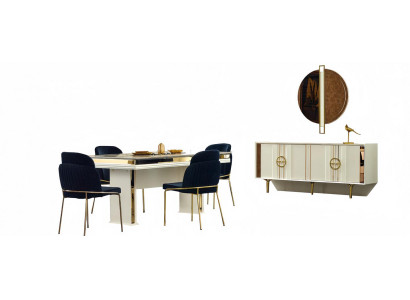 Esszimmer Set Essgruppe Komplettgarnitur Essgarnitur  Spiegel Konsole 7tlg.