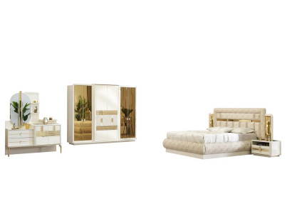 Schlafzimmer Komplettset Bett Set Möbel Gäste Zimmer Schrank Garnitur  6tlg.