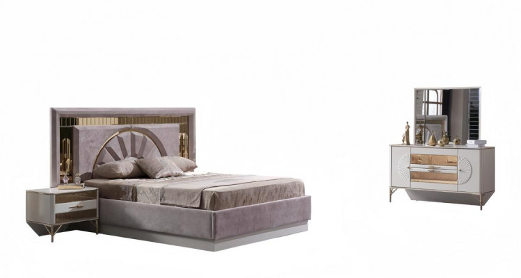 Schlafzimmermöbel Set Bett Schlafbereich Möbel Nachttisch Einrichtung 5tlg