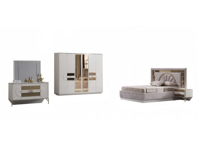 Schlafzimmer Komplettset Bett Set Möbel Gäste Zimmer Schrank Garnitur 5tlg.