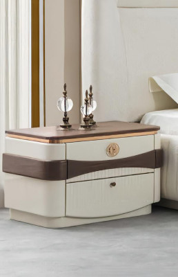 Bett Sitzbank 2x Nachttische Weiß Schlafzimmer Komplett Modern Design