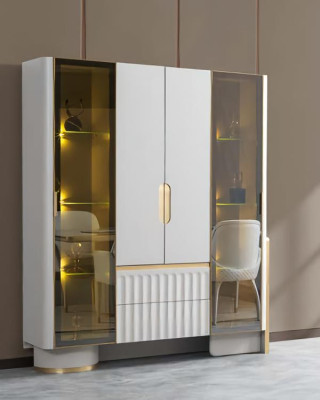 Esstisch 4x Stühle Vitrine Mit Beleuchtung Edelstahl Esszimmer Komplett 6tlg
