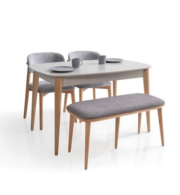 Esszimmergruppe Esszimmer Set Esstisch Ausziehtisch 2x Stühle Bank Küche