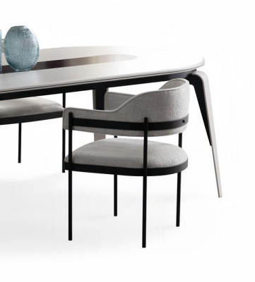 Essgruppe Esszimmer Set Esstisch mit 4x Stühlen Sideboard Spiegel Weiß