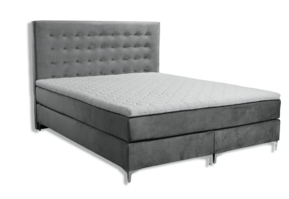 Schlafzimmer Doppelbett 180сm Matratze Grau Bett moderner Stil Holz