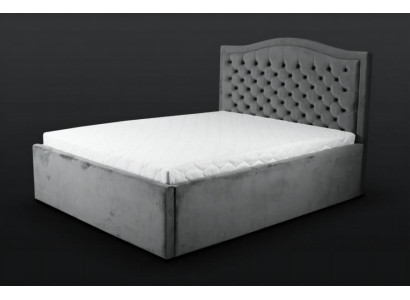 Schlafzimmer Doppelbett Bett 180сm Matratze Grau Chesterfield Stil Holz