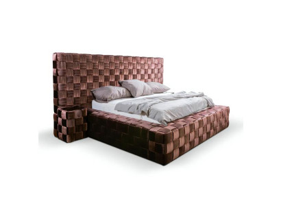 Schlafzimmer Doppelbett Bett 180сm Matratze Braun moderner Stil Holz