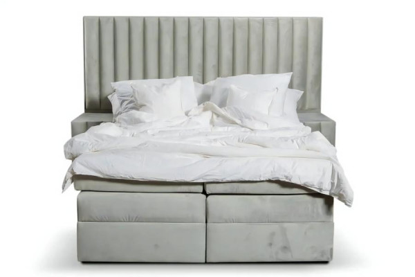 Schlafzimmer Doppelbett Bett 180сm Matratze Beige moderner Stil Holz