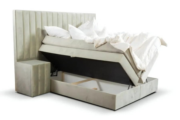 Schlafzimmer Doppelbett Bett 180сm Matratze Beige moderner Stil Holz