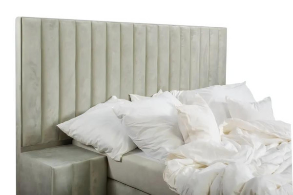 Schlafzimmer Doppelbett Bett 180сm Matratze Beige moderner Stil Holz