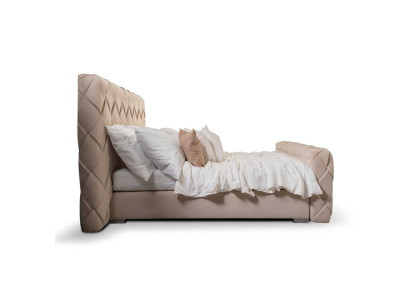 Schlafzimmer Doppelbett Bett 180сm Matratze Beige moderner Stil Holz