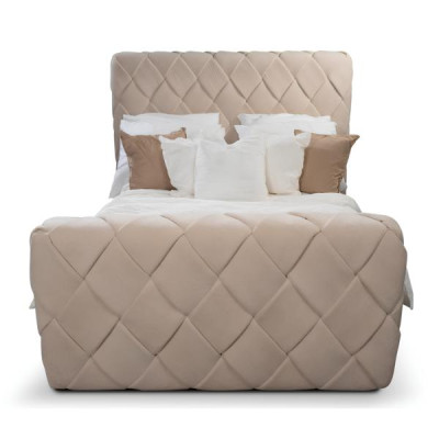 Schlafzimmer Doppelbett Bett 180сm Matratze Beige moderner Stil Holz