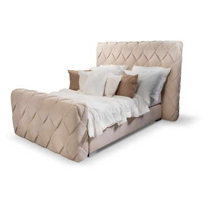 Schlafzimmer Doppelbett Bett 180сm Matratze Beige moderner Stil Holz