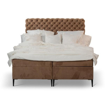Schlafzimmer Doppelbett Bett 180сm Matratze Braun moderne Stil Holz Chesterfield