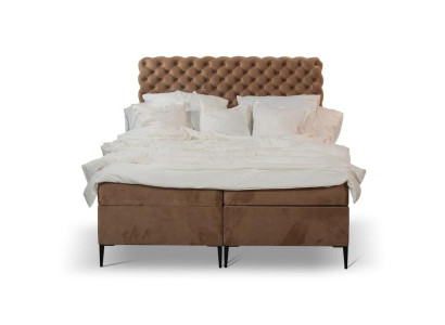 Schlafzimmer Doppelbett Bett 180сm Matratze Braun moderne Stil Holz Chesterfield