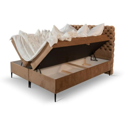 Schlafzimmer Doppelbett Bett 180сm Matratze Braun moderne Stil Holz Chesterfield