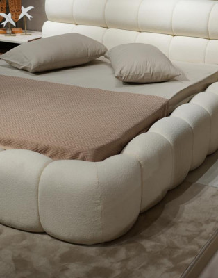 Bett Stylisch Doppelbett Weiß Bettgestell Polsterbett Schlafzimmer 200x200
