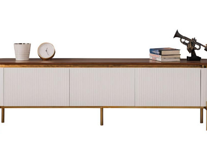 Zeitlos RTV Luxuriös Sideboard Weiß Fernsehtisch Wohnzimmer Lowboard