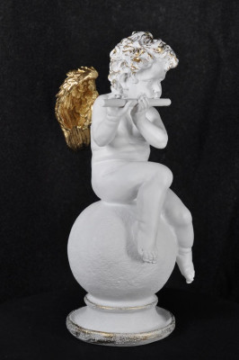Figur Engel Figuren Skulptur Flöte 69cm Skulpturen Design Dekoration Skulpturen