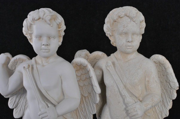 Figur Skulptur Engel Amor 75cm Weiß Design Accessoire Dekoration PG0338