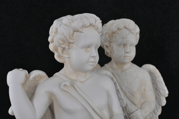 Figur Skulptur Engel Amor 75cm Weiß Design Accessoire Dekoration PG0338