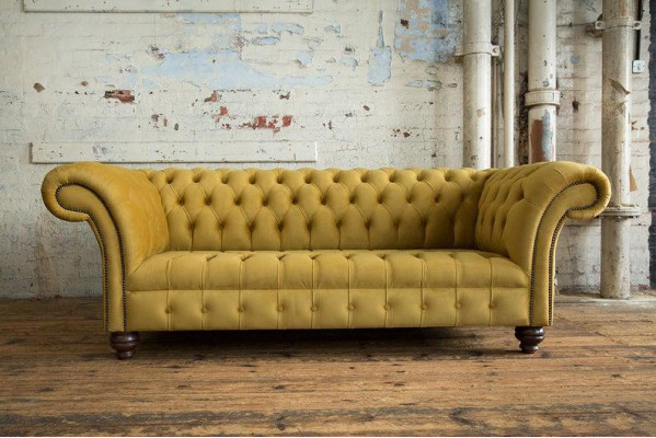 3 Sitzer Chesterfield Sofas Design Luxus Couch Sofa Couchen XXL Stoff Polster