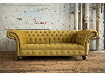 3 Sitzer Chesterfield Sofas Design Luxus Couch Sofa Couchen XXL Stoff Polster