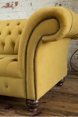3 Sitzer Chesterfield Sofas Design Luxus Couch Sofa Couchen XXL Stoff Polster