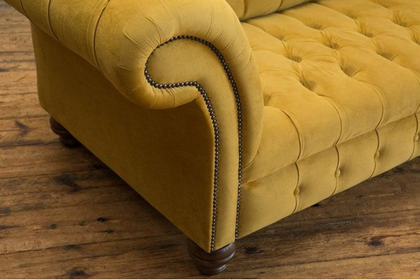 3 Sitzer Chesterfield Sofas Design Luxus Couch Sofa Couchen XXL Stoff Polster