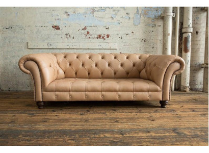 3 Sitzer Chesterfield Polster Sofas Design Luxus Couch Sofa Leder Couchen Braun