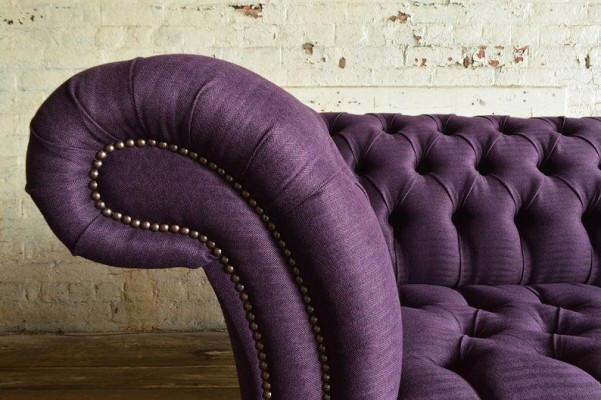 3 Sitzer Chesterfield Polster Sofas Design Luxus Couch Sofa Leder Couchen Lila