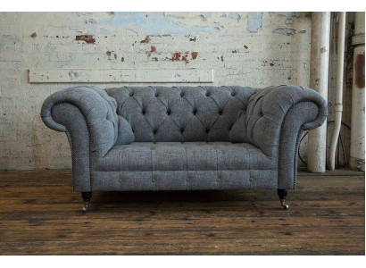 2 Sitzer Couch Chesterfield Leder Polster Sofa Couchen Sofas Designer Neu Textil