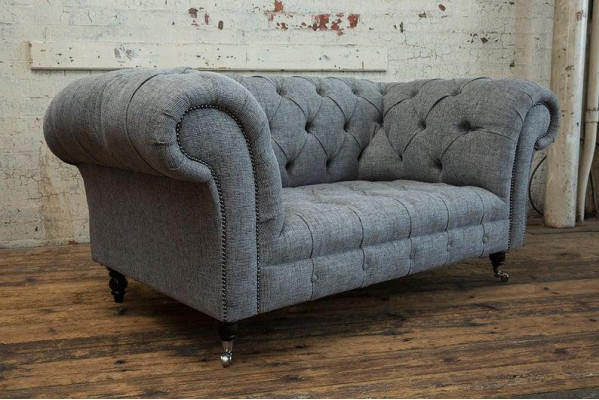 2 Sitzer Couch Chesterfield Leder Polster Sofa Couchen Sofas Designer Neu Textil