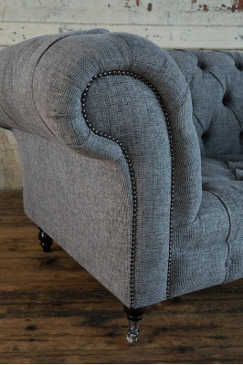 2 Sitzer Couch Chesterfield Leder Polster Sofa Couchen Sofas Designer Neu Textil