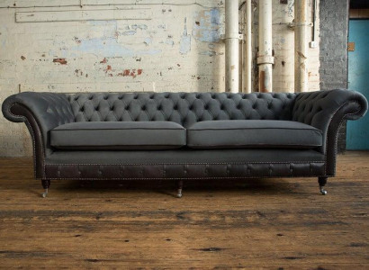 XXL Sofa 4 Sitzer Couch Chesterfield Big Polster Sitz Garnitur Stoff Textil Neu