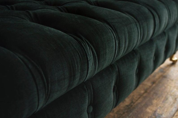 XXL Big Sofa Couch Chesterfield Polster 3 Sitzer Sitz Garnitur Leder Textil Grün