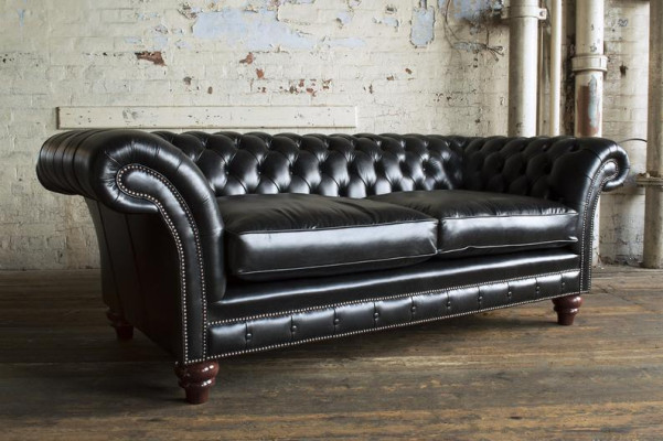 Ledersofa Chesterfield Designer Couchen Sofa Polster 3 Sitzer Garnitur Textil