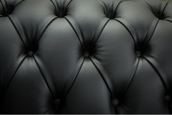 2 Sitzer Couch Polster Sofa Textil Stoff Chesterfield Couchen Garnitur Schwarz