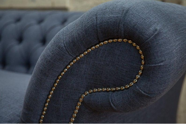 XXL Big Sofa 4 Sitzer Couch Chesterfield Polster Garnitur Leder Textil Grau Neu