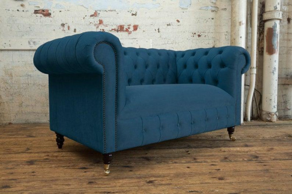 Design Sofa 2 Sitzer Chesterfield Stoff Couch Sofa Polster Sofas Neu