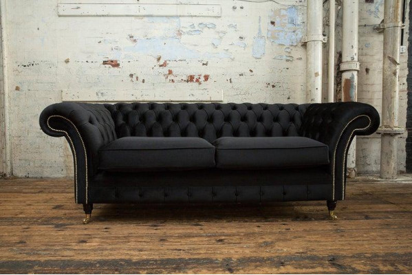 3+2+1 Sofagarnitur Chesterfield Polster Sofa Sofas Couchen Textil Couch Leder
