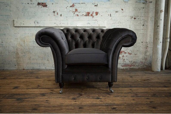3+2+1 Sofagarnitur Chesterfield Polster Sofa Leder Sofas Couchen Textil Couch